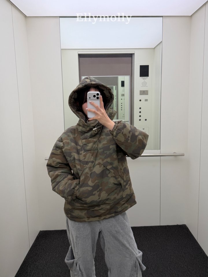 Ellymolly - Korean Children Fashion - #fashionkids - Camo Padded Hood (Junior) - 3