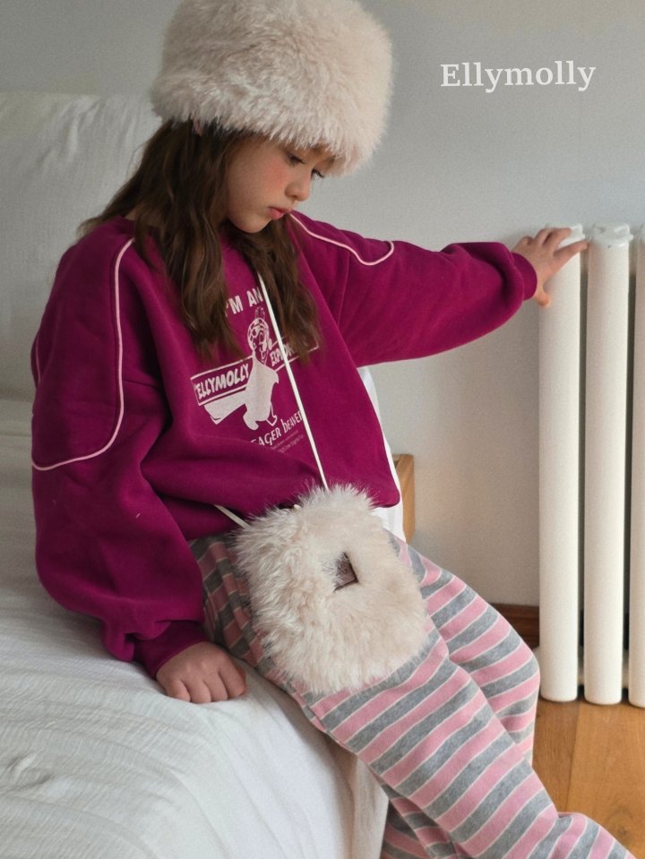 Ellymolly - Korean Children Fashion - #fashionkids - Crew Stripe Sweatshirt - 10