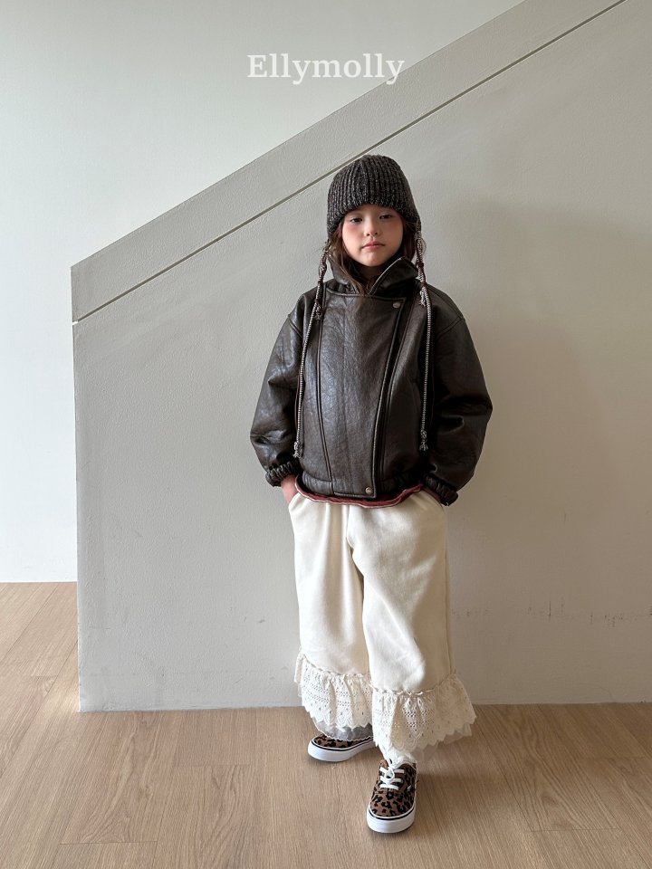 Ellymolly - Korean Children Fashion - #kidsshorts - Creamy Lace Pants - 10