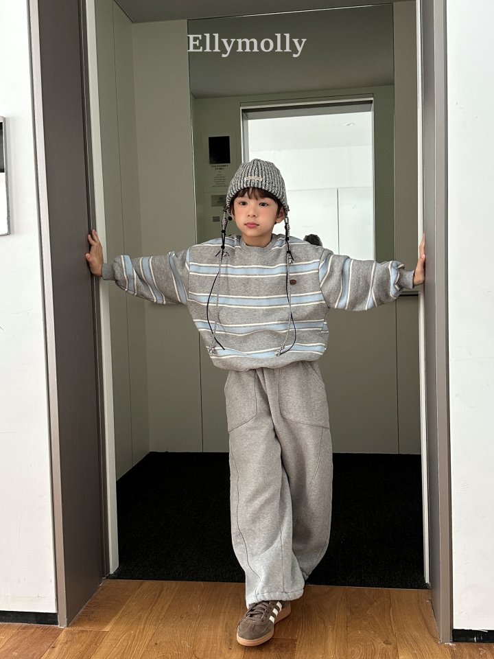 Ellymolly - Korean Children Fashion - #kidsshorts - Toast Line Sweatshirt - 7