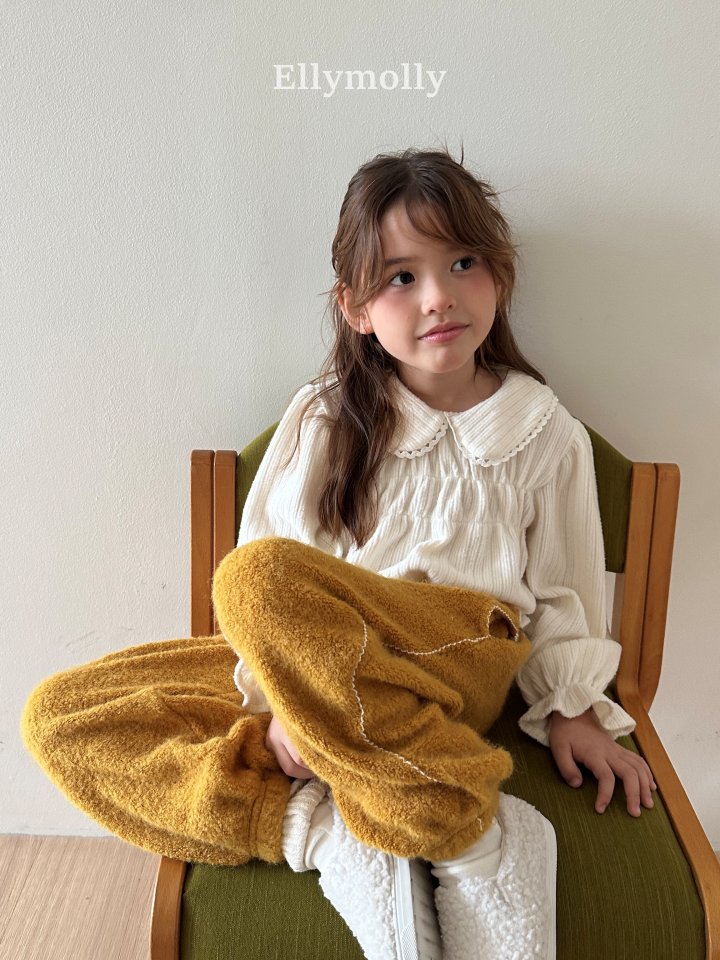 Ellymolly - Korean Children Fashion - #kidsshorts - Honey Round Collar Blouse - 6