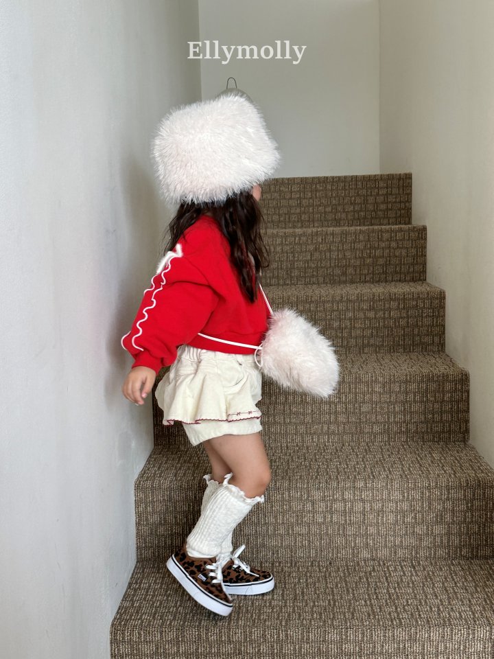 Ellymolly - Korean Children Fashion - #kidsshorts - Double Bow Crop Sweatshirt - 11