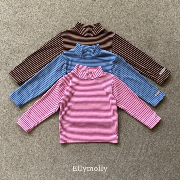 Ellymolly - Korean Children Fashion - #kidsshorts - Muse Stripe Turtleneck Tee