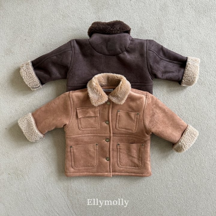 Ellymolly - Korean Children Fashion - #kidsstore - Soft Two Tone Mustang Jacket (Junior)