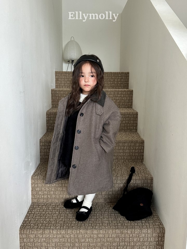 Ellymolly - Korean Children Fashion - #kidsstore - Fine Wool Long Coat (Junior) - 3
