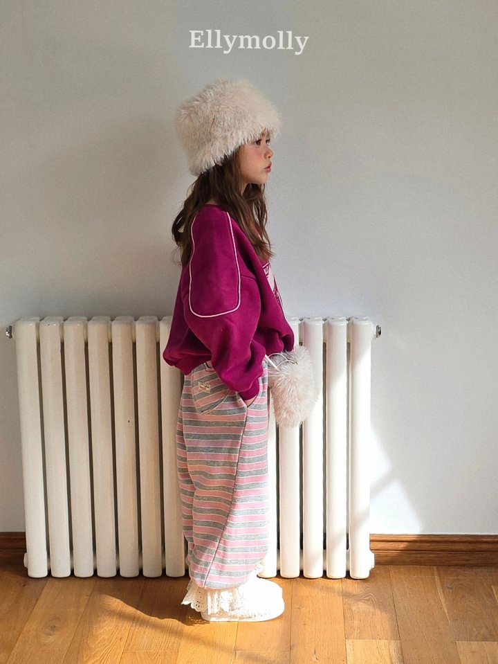 Ellymolly - Korean Children Fashion - #kidsstore - Crew Stripe Sweatshirt - 12