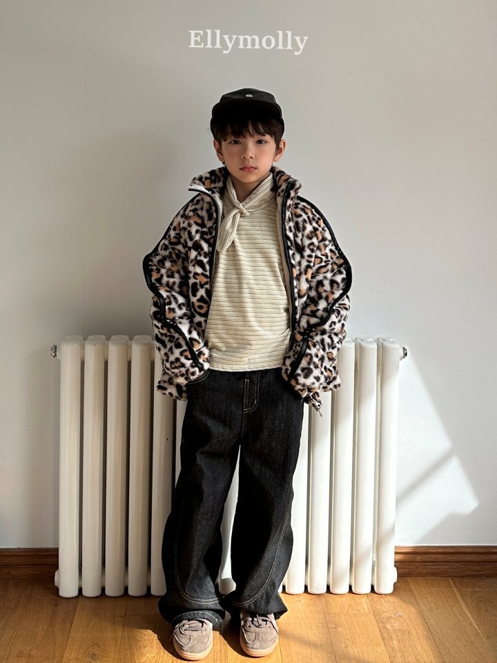 Ellymolly - Korean Children Fashion - #kidzfashiontrend - Rivet Curve Denim Pants - 11