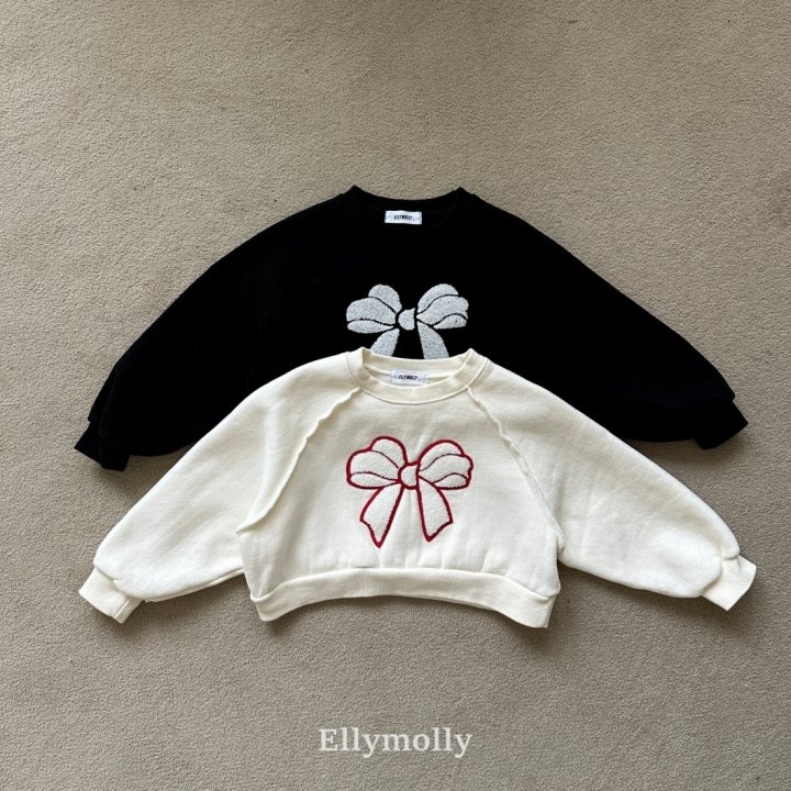 Ellymolly - Korean Children Fashion - #kidzfashiontrend - Ribbon Boucle Sweatshirt