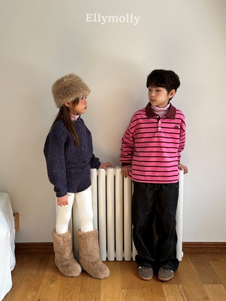 Ellymolly - Korean Children Fashion - #magicofchildhood - Pompom Snow Collar Tee - 11