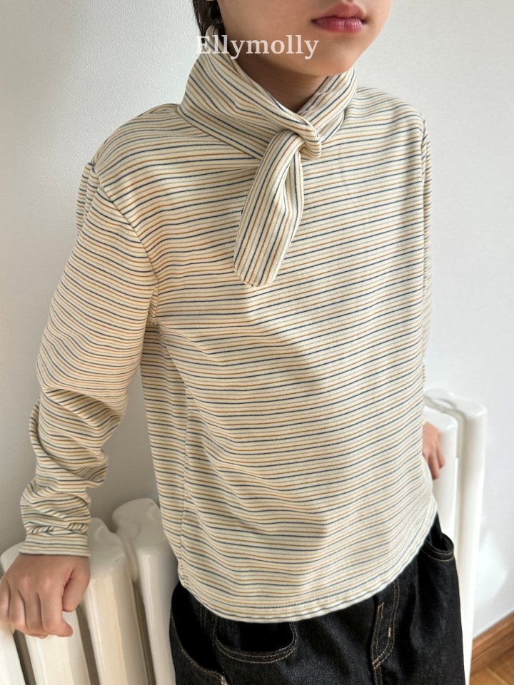Ellymolly - Korean Children Fashion - #littlefashionista - Noir Stripe Turtleneck Tee - 4