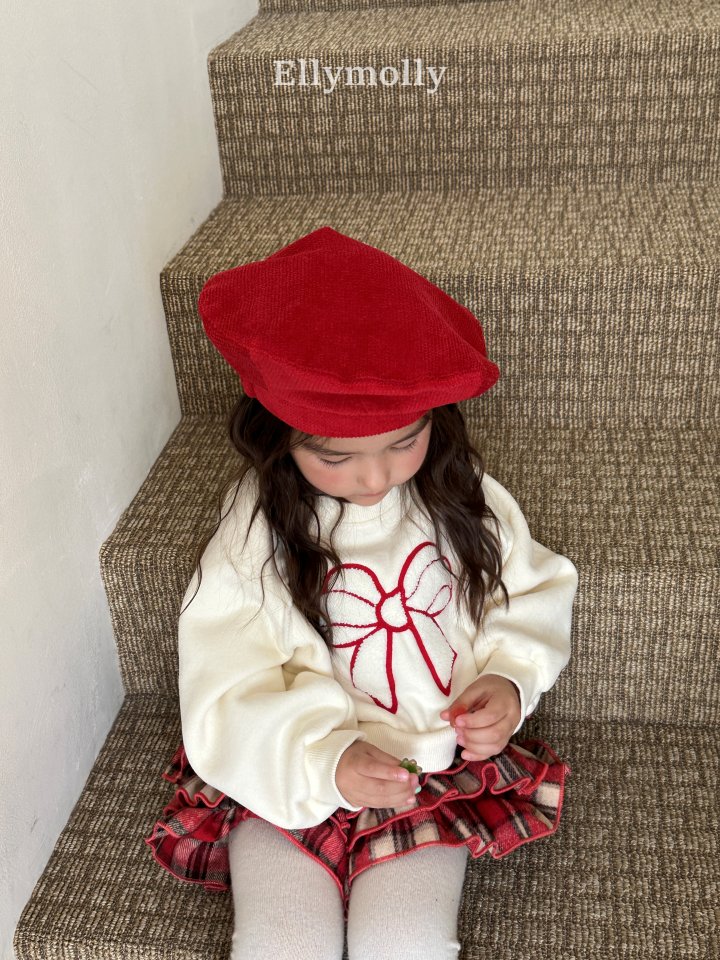Ellymolly - Korean Children Fashion - #littlefashionista - Ribbon Boucle Sweatshirt - 4