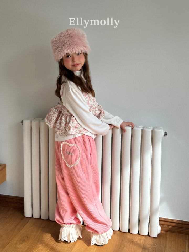 Ellymolly - Korean Children Fashion - #littlefashionista - Heart Cozy Jogger Pants - 4