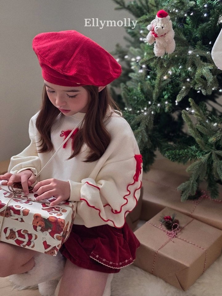 Ellymolly - Korean Children Fashion - #minifashionista - Double Bow Crop Sweatshirt - 3