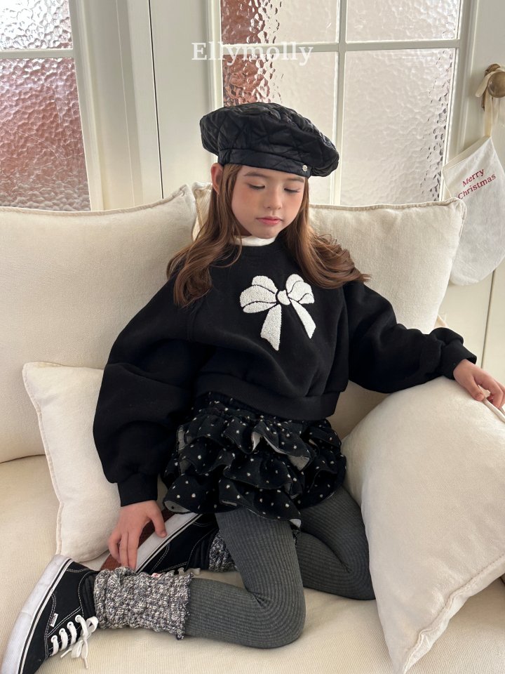 Ellymolly - Korean Children Fashion - #prettylittlegirls - Ribbon Boucle Sweatshirt - 6