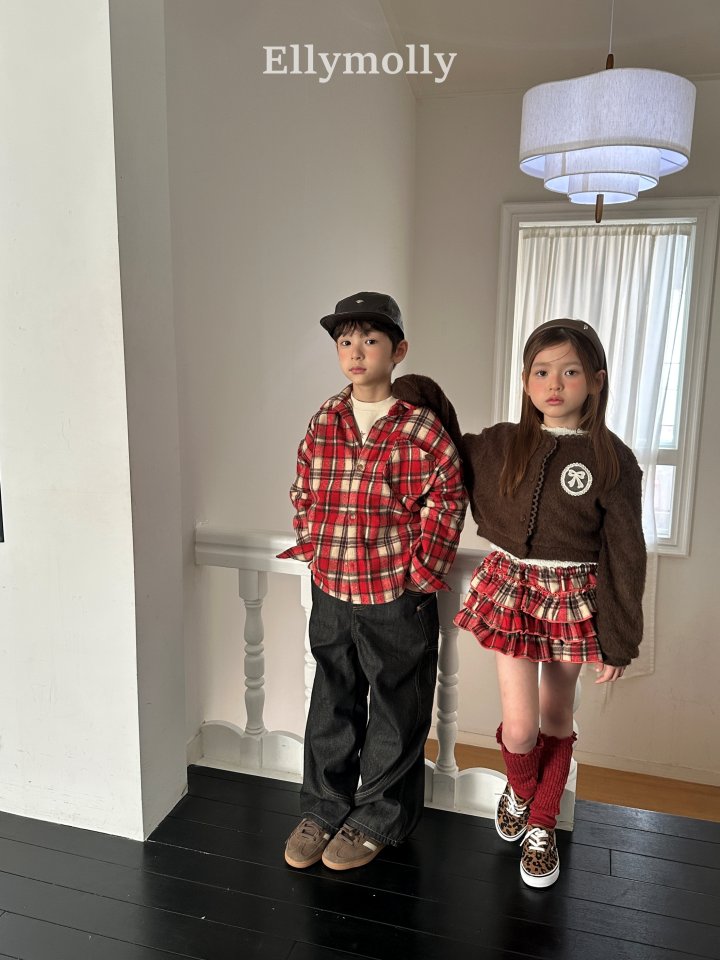 Ellymolly - Korean Children Fashion - #todddlerfashion - Merry Check Shirt - 8