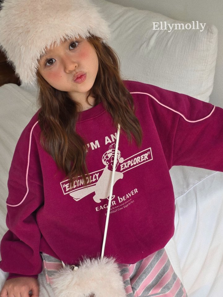 Ellymolly - Korean Children Fashion - #todddlerfashion - Crew Stripe Sweatshirt - 3