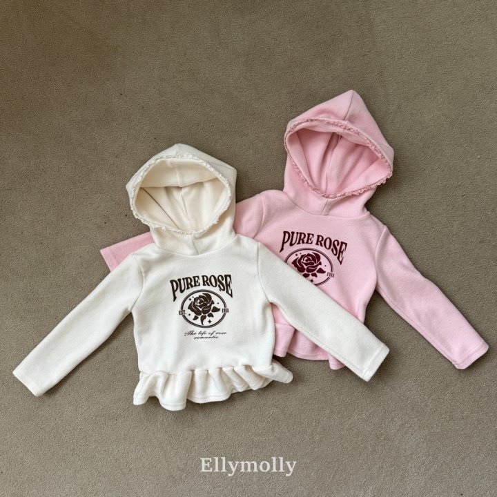Ellymolly - Korean Children Fashion - #toddlerclothing - Rose Frill Hoodie