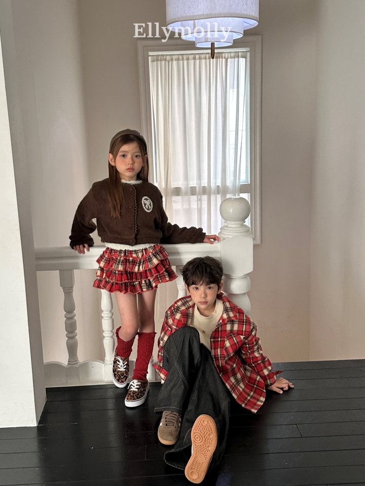 Ellymolly - Korean Children Fashion - #toddlerclothing - Merry Check Shirt - 9