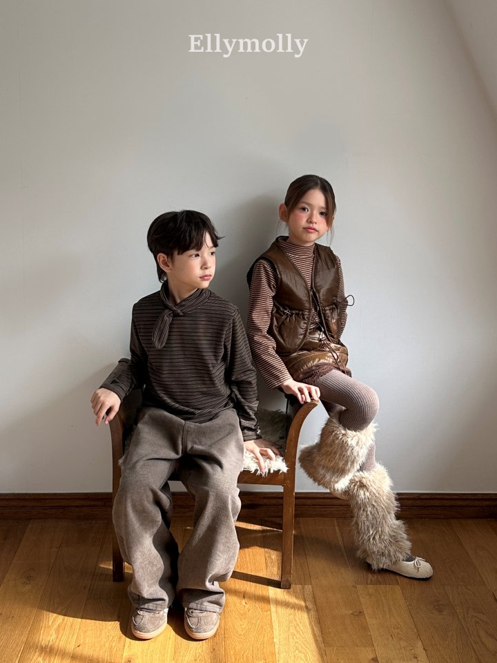 Ellymolly - Korean Children Fashion - #toddlerclothing - Muse Stripe Turtleneck Tee - 10