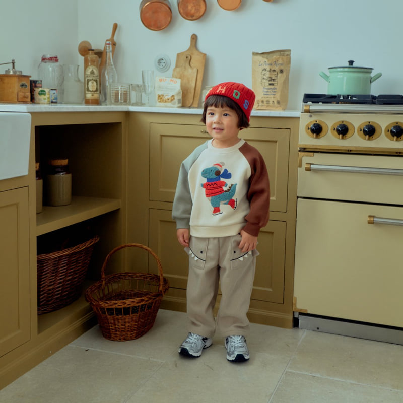 Firstblue - Korean Children Fashion - #childofig - Fleece Embroidery Raglan Tee - 7