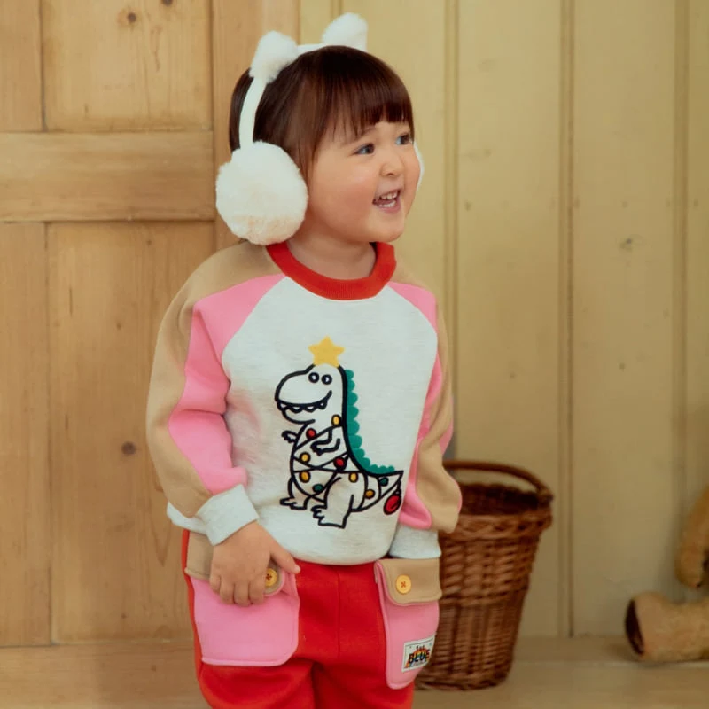 Firstblue - Korean Children Fashion - #childofig - Santa Dino Raglan Tee - 6