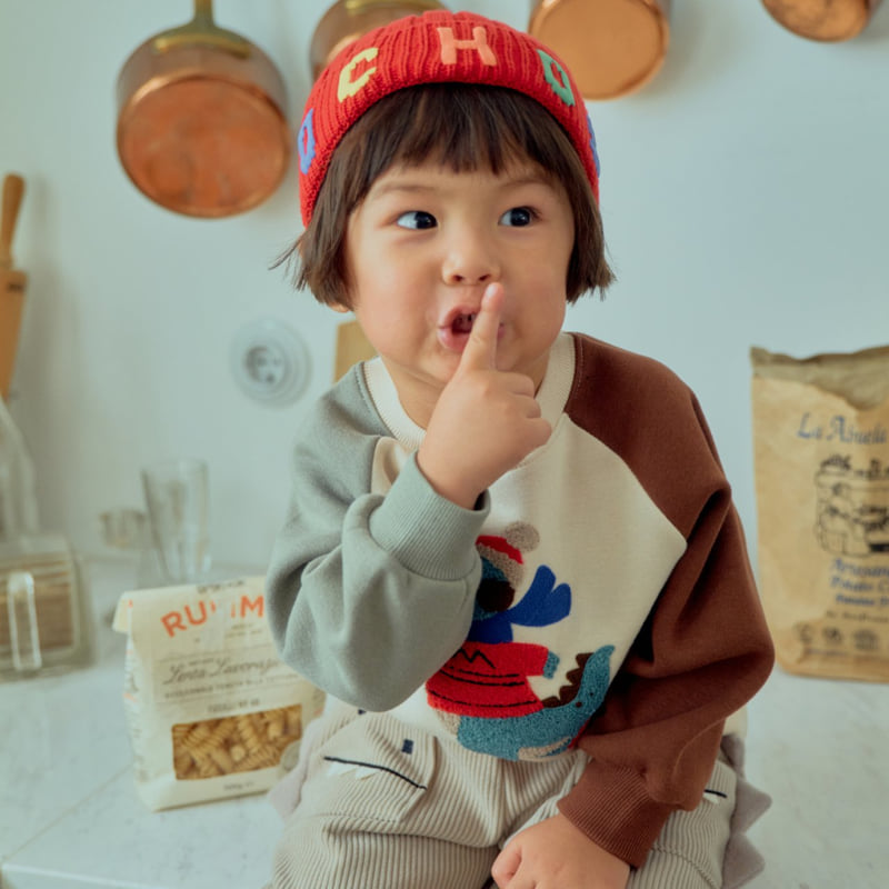 Firstblue - Korean Children Fashion - #designkidswear - Fleece Embroidery Raglan Tee - 9