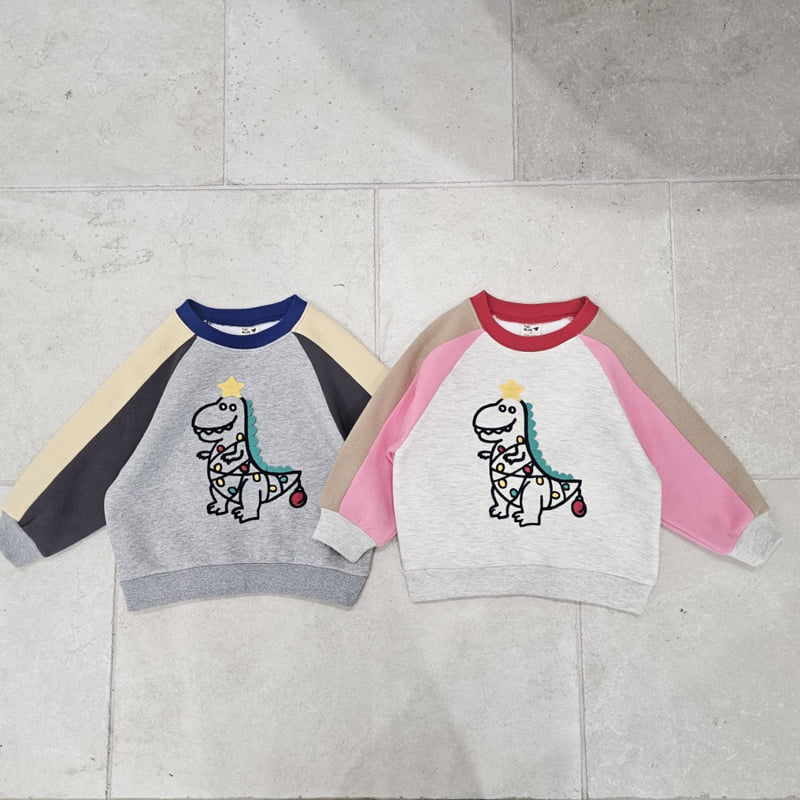 Firstblue - Korean Children Fashion - #fashionkids - Santa Dino Raglan Tee - 10