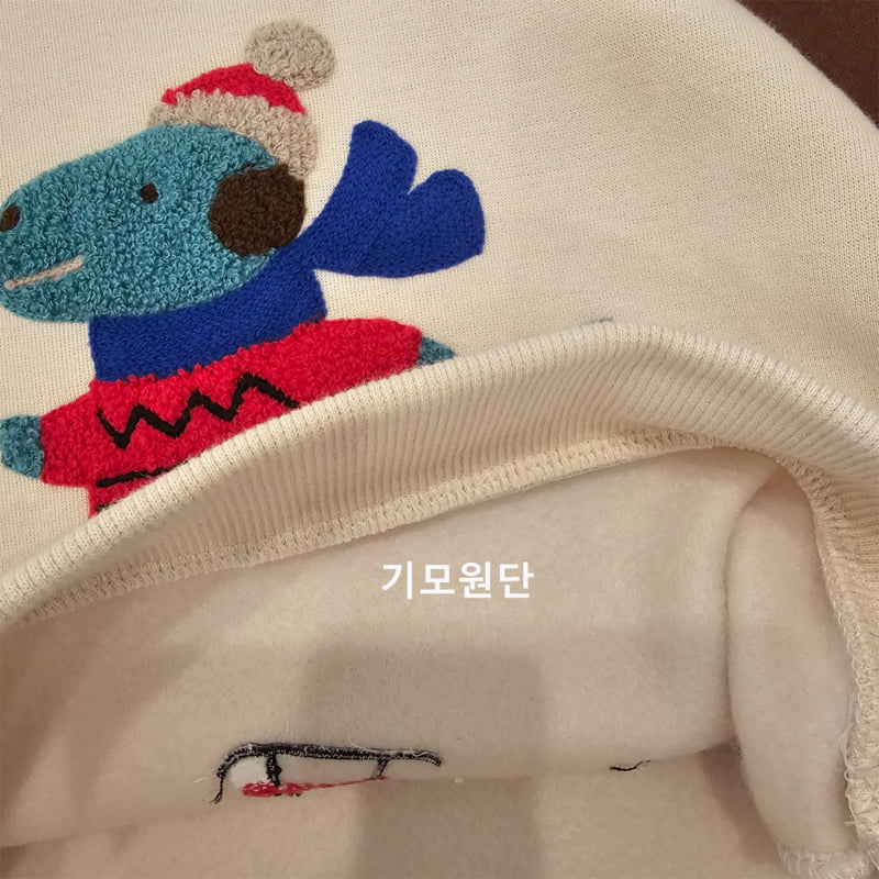Firstblue - Korean Children Fashion - #kidsshorts - Fleece Embroidery Raglan Tee - 12