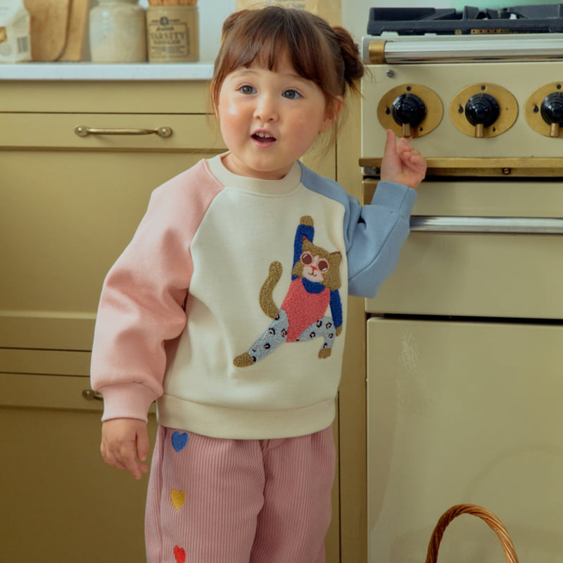 Firstblue - Korean Children Fashion - #magicofchildhood - Fleece Embroidery Raglan Tee - 3