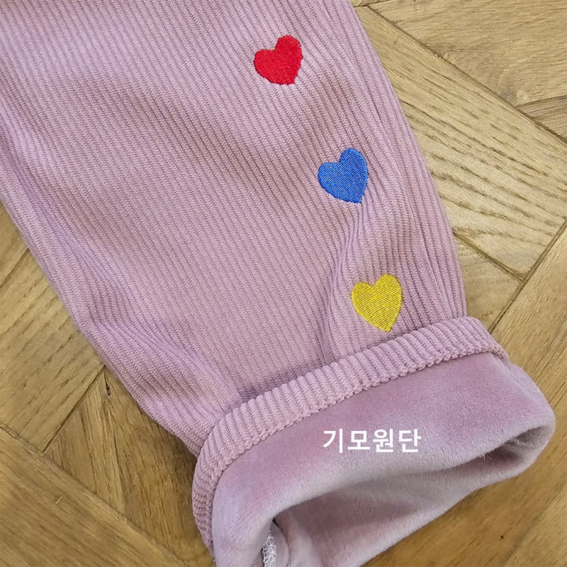 Firstblue - Korean Children Fashion - #toddlerclothing - Heart Embroidery Corduroy Pants - 4