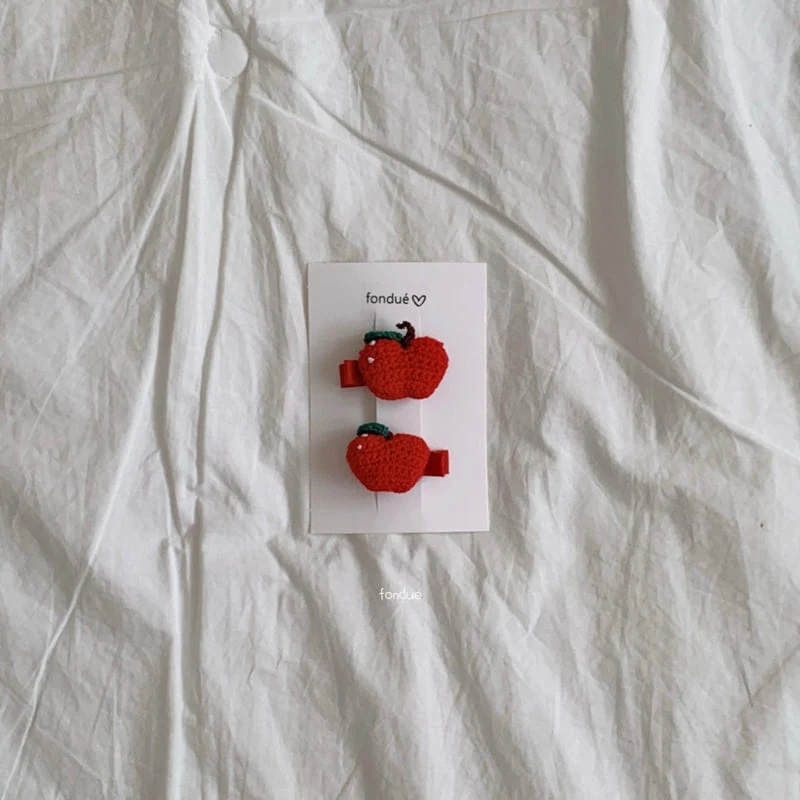 Fondue - Korean Baby Fashion - #babygirlfashion - Apple Jam Pin (set of 2) - 2