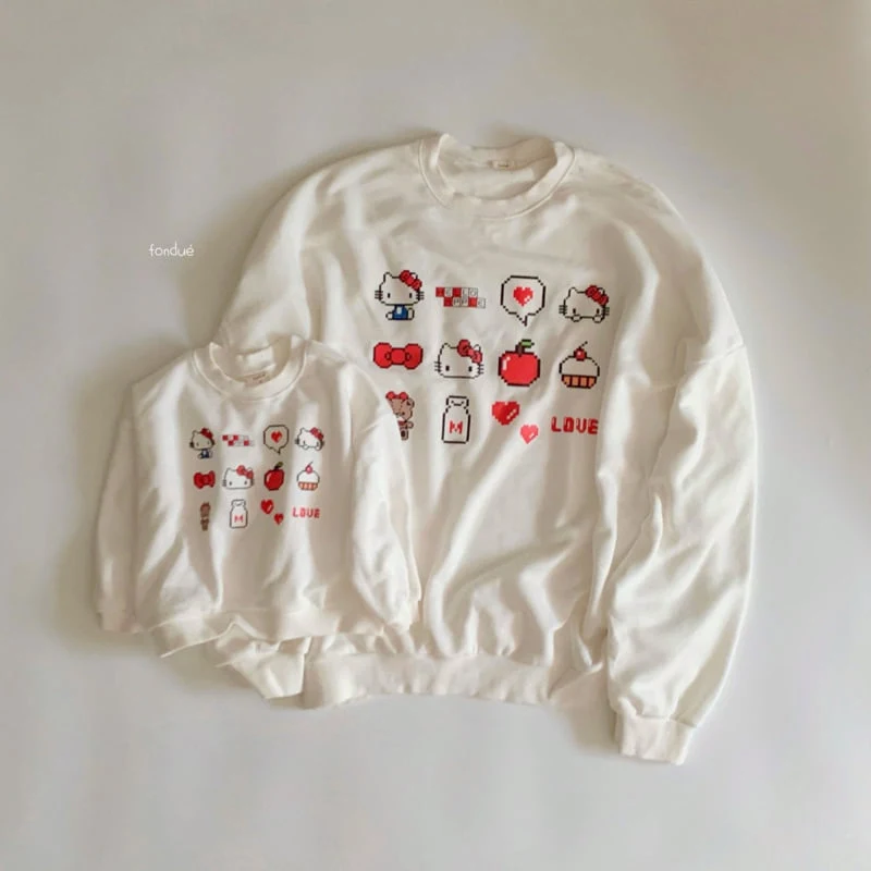 Fondue - Korean Women Fashion - #pursuepretty - Hello Emoji Sweatshirt (Mom) - 3