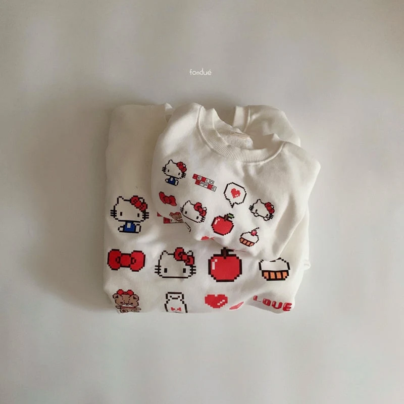 Fondue - Korean Women Fashion - #vintageinspired - Hello Emoji Sweatshirt (Mom)