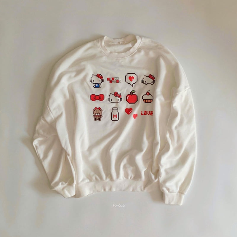 Fondue - Korean Women Fashion - #vintagekidsstyle - Hello Emoji Sweatshirt (Mom) - 2