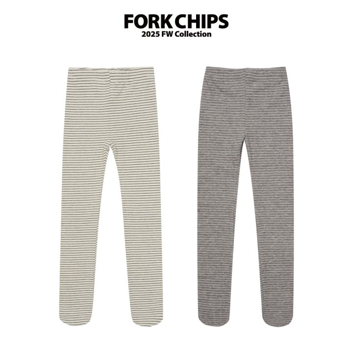 Fork Chips - Korean Children Fashion - #Kfashion4kids - Peach Leggings