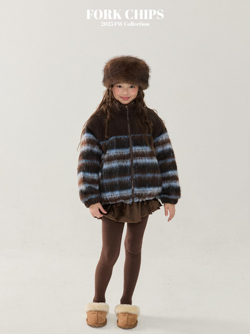 Fork Chips - Korean Children Fashion - #Kfashion4kids - Vivid Fleece Padding - 12