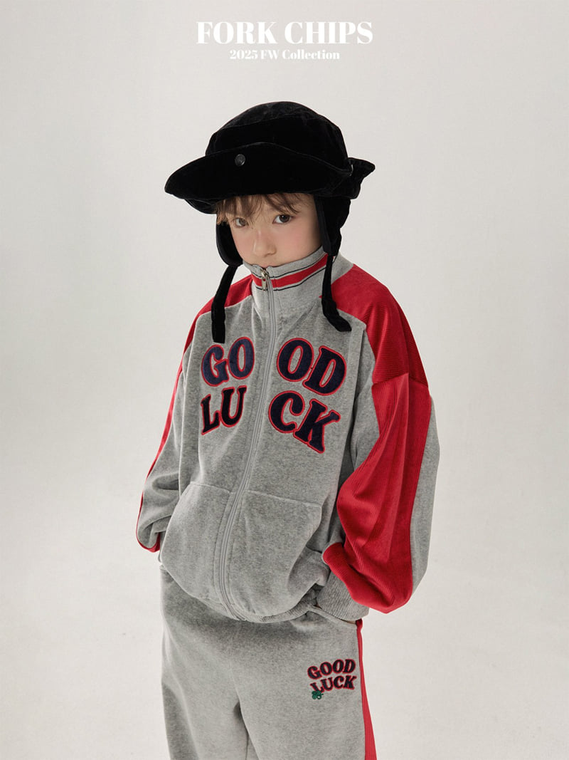 Fork Chips - Korean Children Fashion - #Kfashion4kids - Good Luck Zip-Up - 11