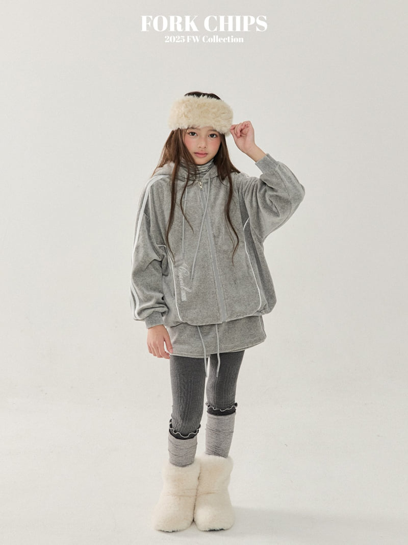 Fork Chips - Korean Children Fashion - #Kfashion4kids - Friends Velour Skirt - 12