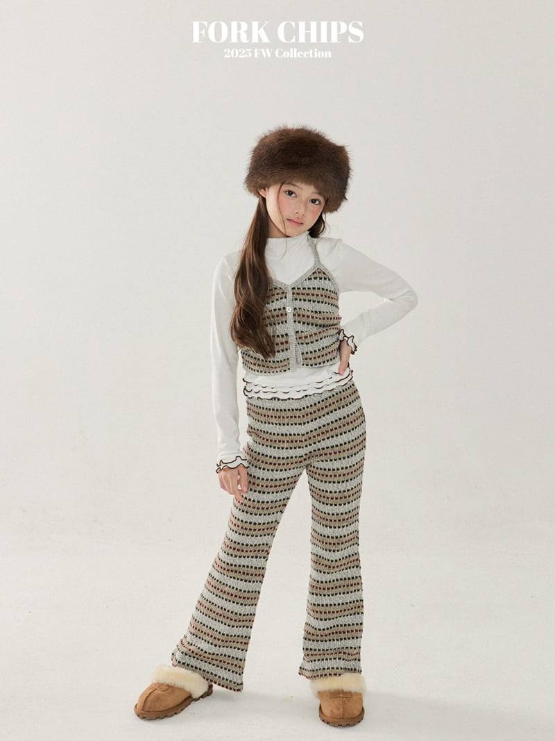 Fork Chips - Korean Children Fashion - #childofig - Wafer Knit Sleeveless Bustier - 9