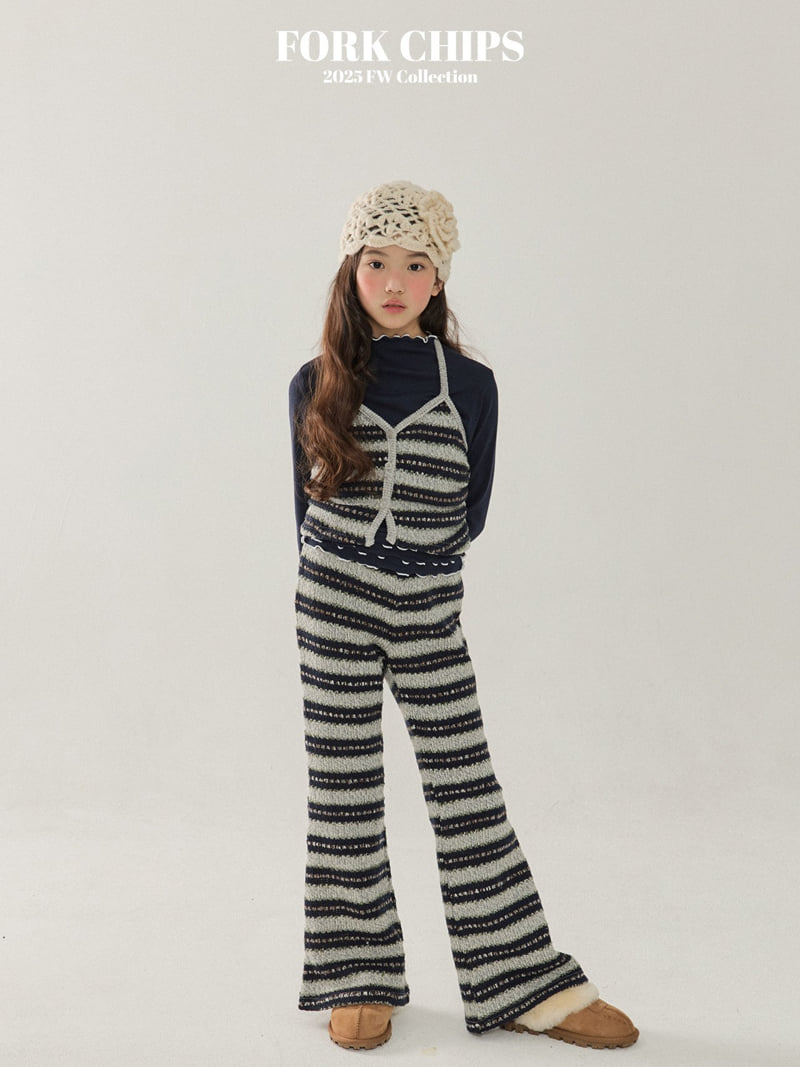 Fork Chips - Korean Children Fashion - #childofig - Wafer Bootcut Leggings - 8