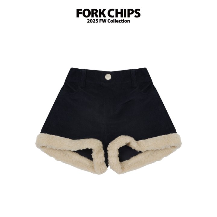 Fork Chips - Korean Children Fashion - #childofig - Fuzzy Heart Shorts - 2