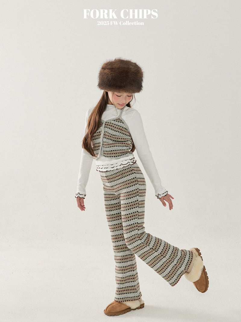 Fork Chips - Korean Children Fashion - #childrensboutique - Wafer Knit Sleeveless Bustier - 10