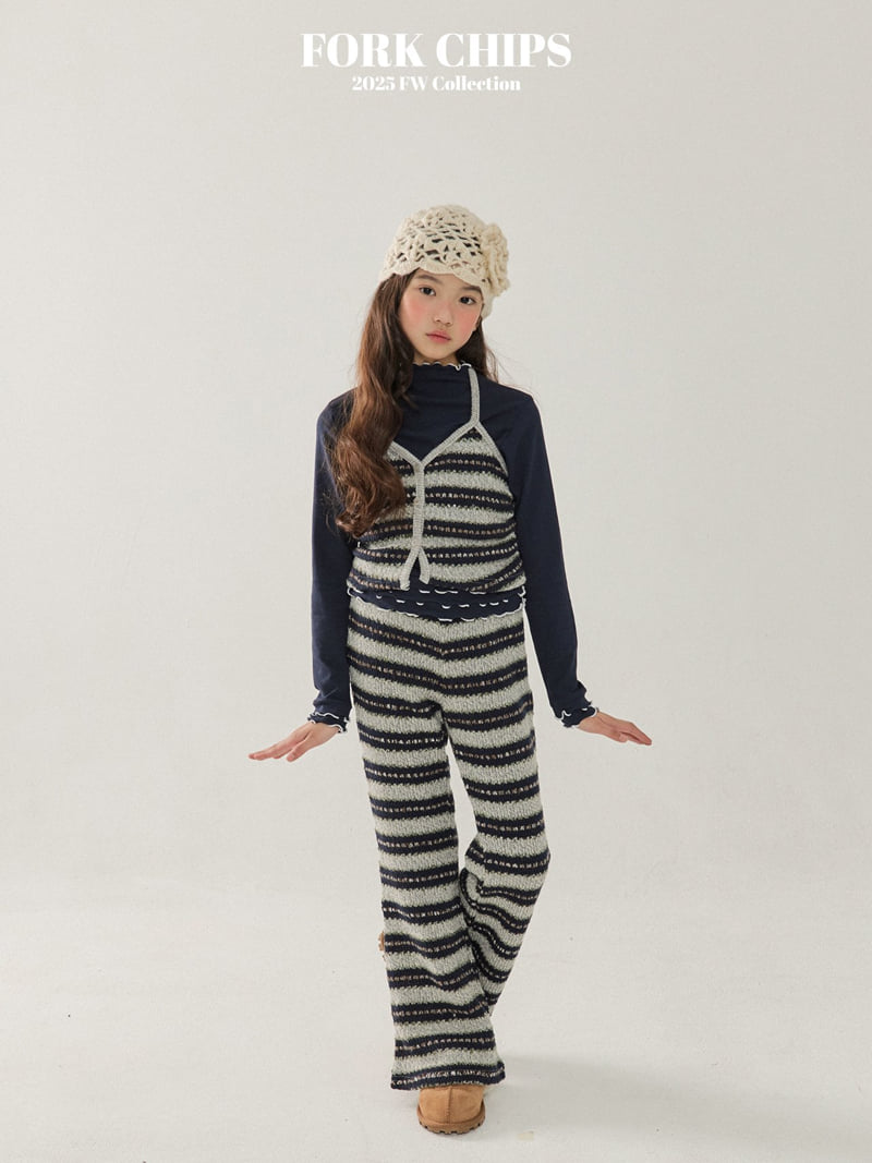 Fork Chips - Korean Children Fashion - #childrensboutique - Wafer Bootcut Leggings - 9