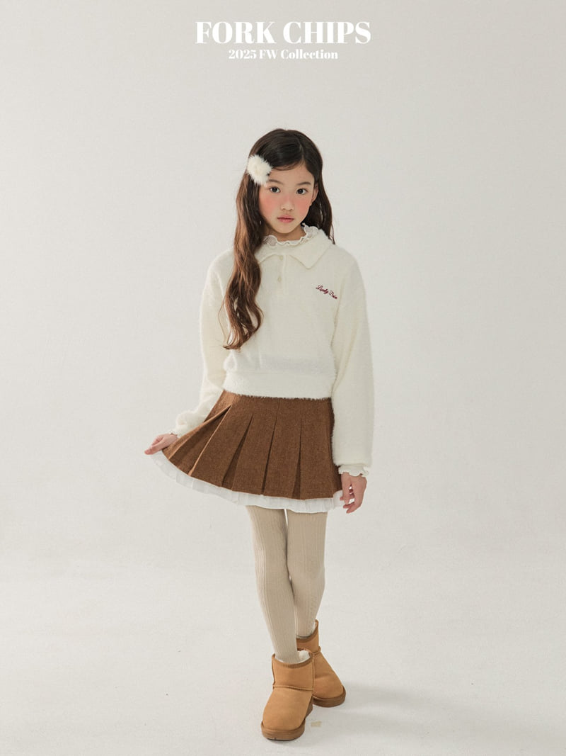 Fork Chips - Korean Children Fashion - #childrensboutique - Muffin Wool Skirt - 9