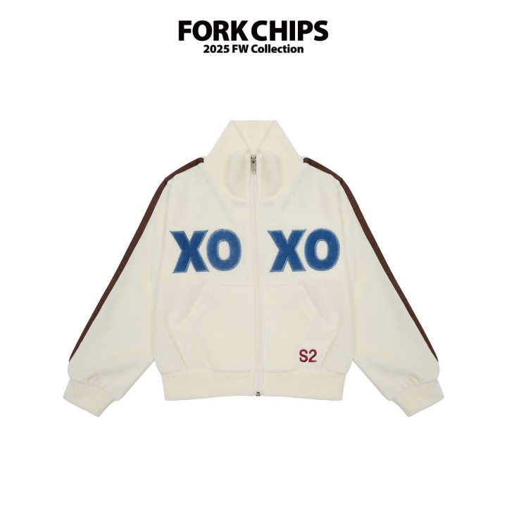 Fork Chips - Korean Children Fashion - #designkidswear - XO Velour Zip-Up