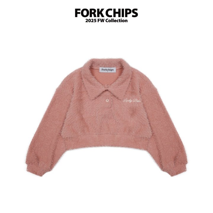 Fork Chips - Korean Children Fashion - #designkidswear - Downy Knit Sweatshirt - 2