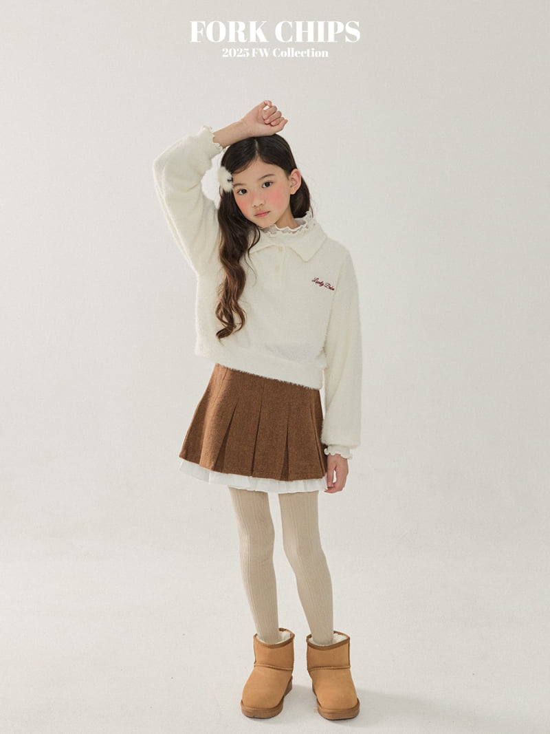 Fork Chips - Korean Children Fashion - #designkidswear - Muffin Wool Skirt - 10