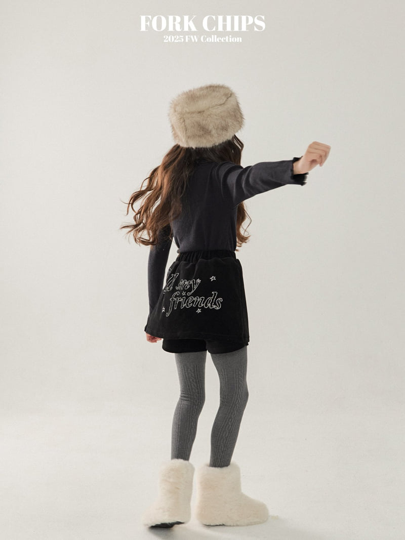 Fork Chips - Korean Children Fashion - #designkidswear - Friends Velour Skirt - 6