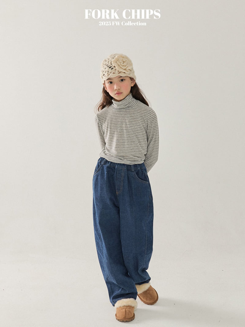 Fork Chips - Korean Children Fashion - #designkidswear - Eco Denim Pants - 12