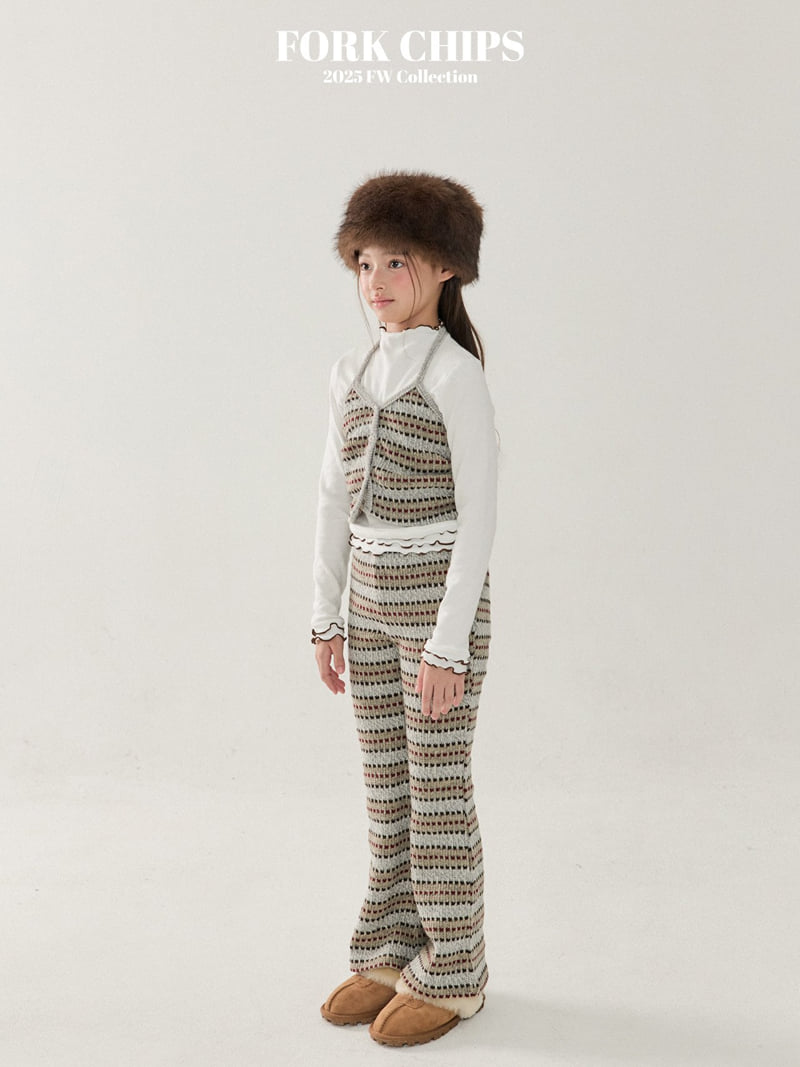 Fork Chips - Korean Children Fashion - #discoveringself - Wafer Knit Sleeveless Bustier - 12